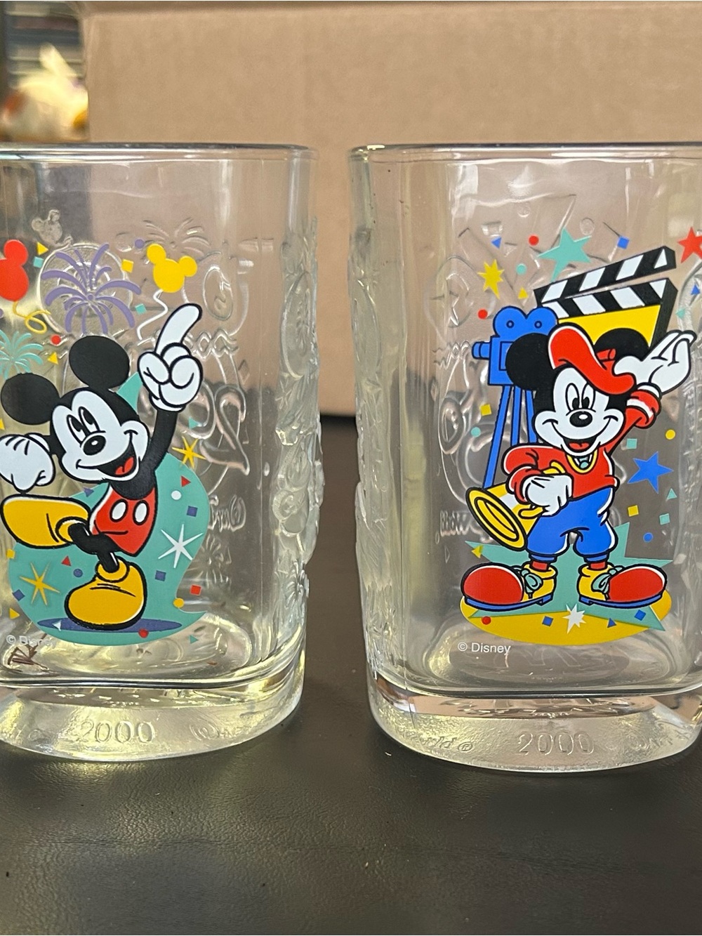 Vintage Disney Mickey Mouse Glass Tumbler Set
